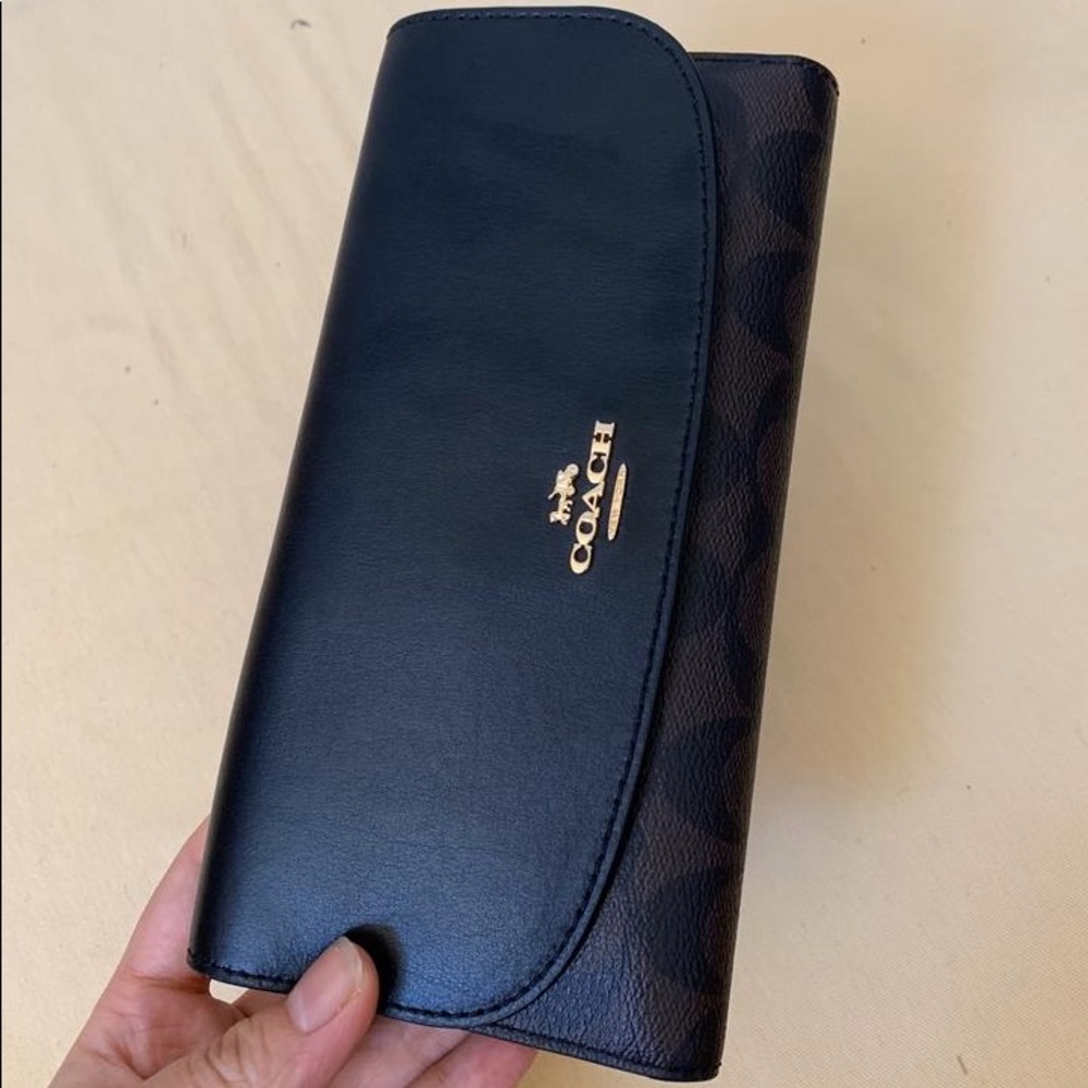 Coach Brown/ Black Signature Wallet